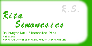 rita simoncsics business card